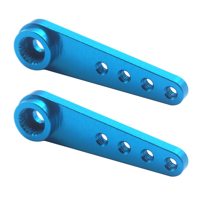 Vgoohobby 3Pack Vgoohobby 25T Aluminum Alloy Servo Horn Extension Steering Arm 37mm Compatible with Futaba Savox Power HD HSP Himoto MG995 MG996 Servos 1/10 Redcat TRX-4 Axial SCX10 RC Car (Blue) - Image 3